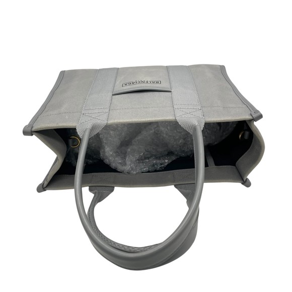 BALENCIAGA Hardware Small Tote Bag/Shoulder Bag, Gray Canvas and Leather with... - Picture 8 of 16